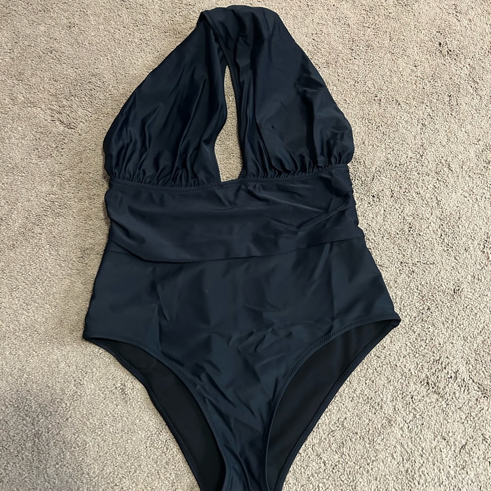 Black Cupshe one piece Deep Feelings Cross one-piece swimsuit, Large